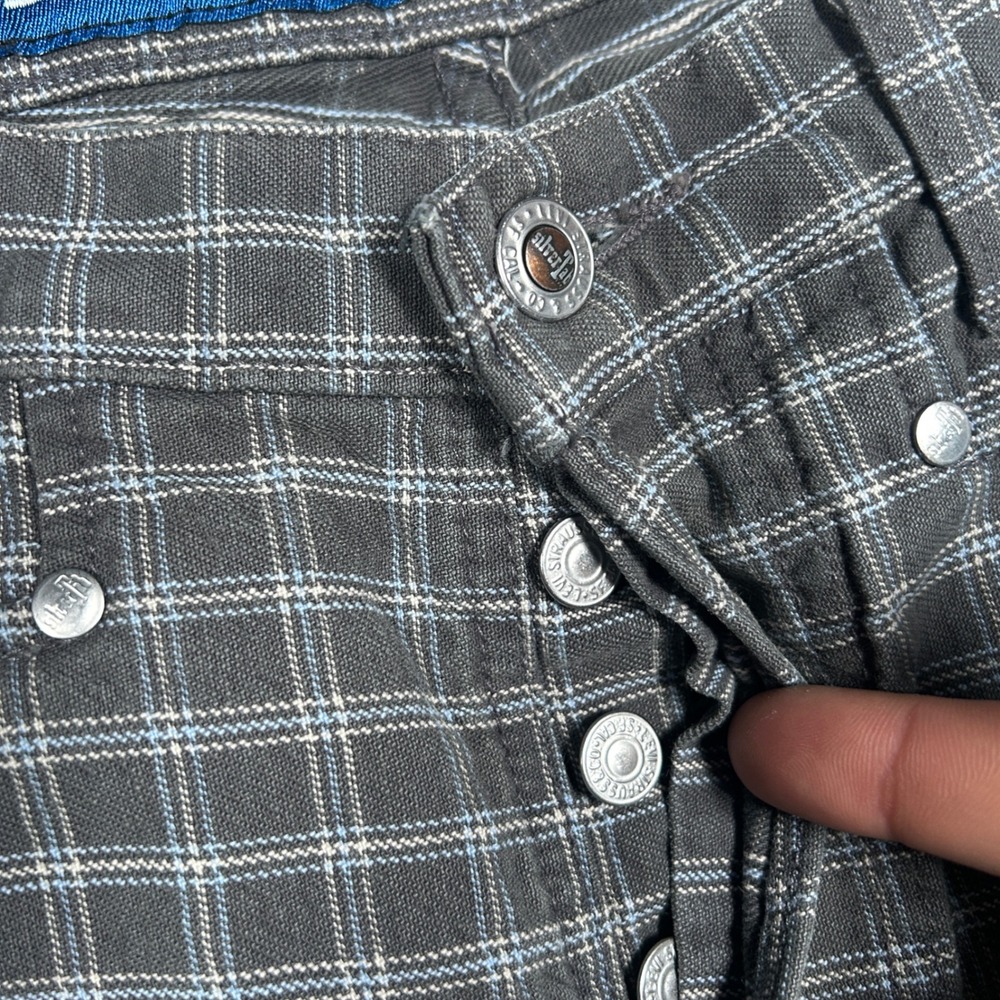 vintage Levi's SilverTab Denim jean Men 32x30(32x30) Gray grid Plaid Relaxed 90s - Picture 6 of 16
